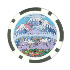 Art Psychedelic Mountain Poker Chip Card Guard by Cemarart