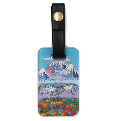 Art Psychedelic Mountain Luggage Tag (one Side) by Cemarart