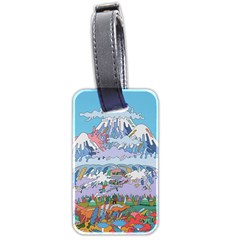 Art Psychedelic Mountain Luggage Tag (two Sides) by Cemarart