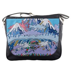 Art Psychedelic Mountain Messenger Bag by Cemarart