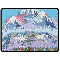 Art Psychedelic Mountain Two Sides Fleece Blanket (large) by Cemarart