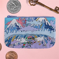 Art Psychedelic Mountain Large Coin Purse by Cemarart