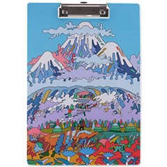 Art Psychedelic Mountain A4 Acrylic Clipboard by Cemarart