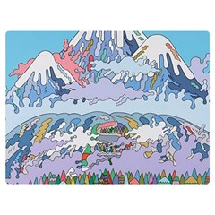 Art Psychedelic Mountain Premium Plush Fleece Blanket (extra Small) by Cemarart