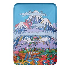 Art Psychedelic Mountain Rectangular Glass Fridge Magnet (4 Pack) by Cemarart