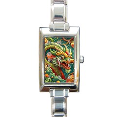 Chinese New Year – Year Of The Dragon Rectangle Italian Charm Watch by Valentinaart