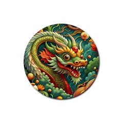 Chinese New Year – Year Of The Dragon Rubber Coaster (round) by Valentinaart