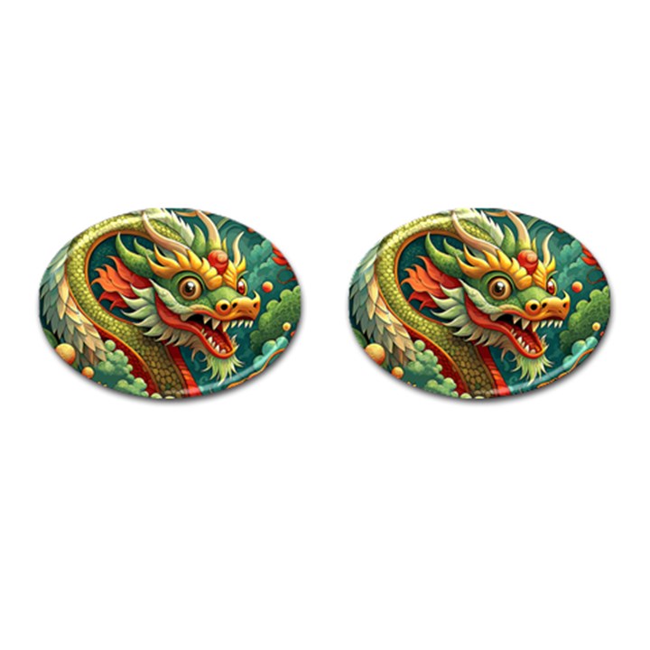 Chinese New Year – Year of the Dragon Cufflinks (Oval)