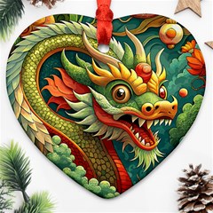 Chinese New Year – Year Of The Dragon Heart Ornament (two Sides)