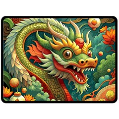 Chinese New Year – Year Of The Dragon Fleece Blanket (large) by Valentinaart