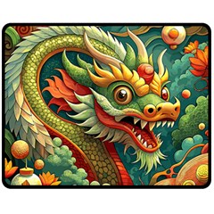 Chinese New Year – Year Of The Dragon Fleece Blanket (medium) by Valentinaart