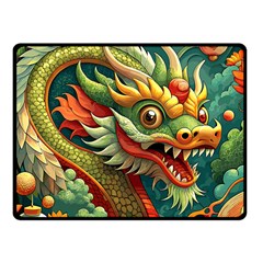 Chinese New Year – Year Of The Dragon Fleece Blanket (small) by Valentinaart