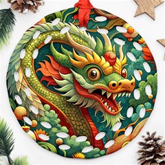 Chinese New Year – Year Of The Dragon Ornament (round Filigree)