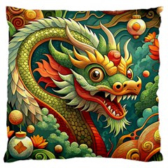 Chinese New Year – Year Of The Dragon Large Cushion Case (one Side) by Valentinaart