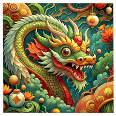 Chinese New Year – Year Of The Dragon Wooden Puzzle Square by Valentinaart