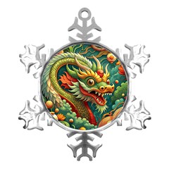 Chinese New Year – Year Of The Dragon Metal Small Snowflake Ornament by Valentinaart