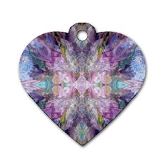 Blended Butterfly Dog Tag Heart (one Side) by kaleidomarblingart