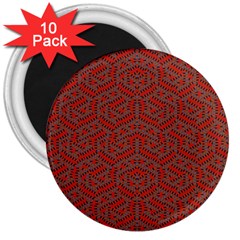 Hexagon Motif Geometric Tribal Style Pattern 3  Magnets (10 Pack)  by dflcprintsclothing