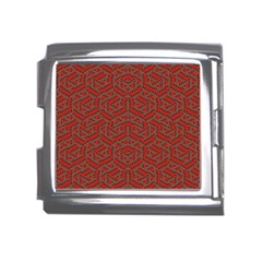 Hexagon Motif Geometric Tribal Style Pattern Mega Link Italian Charm (18mm) by dflcprintsclothing