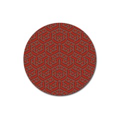 Hexagon Motif Geometric Tribal Style Pattern Magnet 3  (round) by dflcprintsclothing