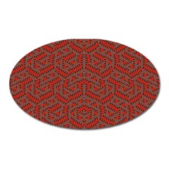 Hexagon Motif Geometric Tribal Style Pattern Oval Magnet