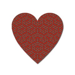 Hexagon Motif Geometric Tribal Style Pattern Heart Magnet by dflcprintsclothing