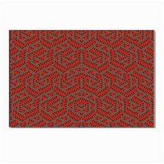 Hexagon Motif Geometric Tribal Style Pattern Postcard 4 x 6  (pkg Of 10) by dflcprintsclothing