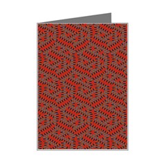 Hexagon Motif Geometric Tribal Style Pattern Mini Greeting Card by dflcprintsclothing