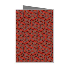 Hexagon Motif Geometric Tribal Style Pattern Mini Greeting Cards (pkg Of 8) by dflcprintsclothing