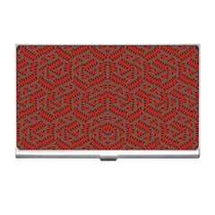 Hexagon Motif Geometric Tribal Style Pattern Business Card Holder by dflcprintsclothing