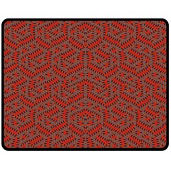 Hexagon Motif Geometric Tribal Style Pattern Fleece Blanket (medium) by dflcprintsclothing