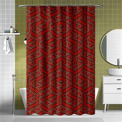 Hexagon Motif Geometric Tribal Style Pattern Shower Curtain 48  X 72  (small)  by dflcprintsclothing