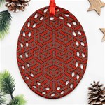 Hexagon Motif Geometric Tribal Style Pattern Oval Filigree Ornament (Two Sides) Back