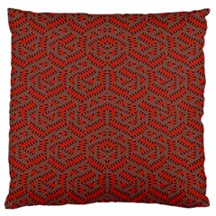 Hexagon Motif Geometric Tribal Style Pattern Large Premium Plush Fleece Cushion Case (one Side) by dflcprintsclothing