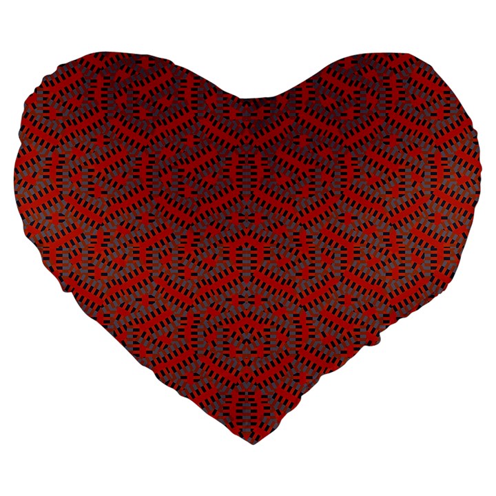 Hexagon Motif Geometric Tribal Style Pattern Large 19  Premium Flano Heart Shape Cushions