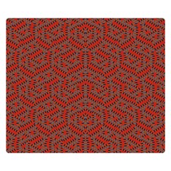 Hexagon Motif Geometric Tribal Style Pattern Premium Plush Fleece Blanket (small) by dflcprintsclothing