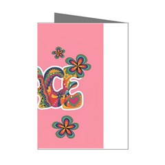 Flower Power Hippie Boho Love Peace Text Pink Pop Art Spirit Mini Greeting Cards (pkg Of 8) by Grandong