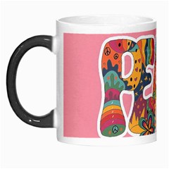 Flower Power Hippie Boho Love Peace Text Pink Pop Art Spirit Morph Mug by Grandong