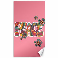 Flower Power Hippie Boho Love Peace Text Pink Pop Art Spirit Canvas 40  X 72  by Grandong