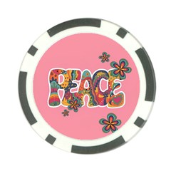 Flower Power Hippie Boho Love Peace Text Pink Pop Art Spirit Poker Chip Card Guard (10 Pack) by Grandong