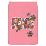 Flower Power Hippie Boho Love Peace Text Pink Pop Art Spirit Removable Flap Cover (L) Front