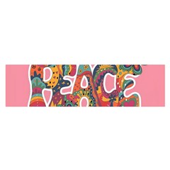 Flower Power Hippie Boho Love Peace Text Pink Pop Art Spirit Oblong Satin Scarf (16  X 60 ) by Grandong