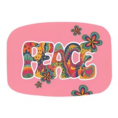 Flower Power Hippie Boho Love Peace Text Pink Pop Art Spirit Mini Square Pill Box by Grandong