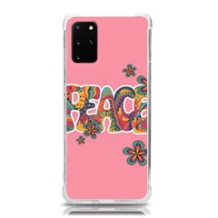 Flower Power Hippie Boho Love Peace Text Pink Pop Art Spirit Samsung Galaxy S20plus 6 7 Inch Tpu Uv Case by Grandong