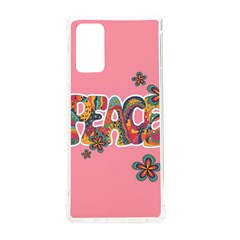 Flower Power Hippie Boho Love Peace Text Pink Pop Art Spirit Samsung Galaxy Note 20 Tpu Uv Case by Grandong