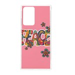 Flower Power Hippie Boho Love Peace Text Pink Pop Art Spirit Samsung Galaxy Note 20 Ultra TPU UV Case Front