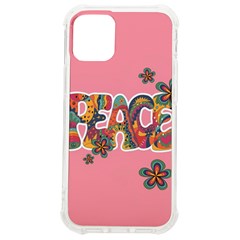 Flower Power Hippie Boho Love Peace Text Pink Pop Art Spirit Iphone 12 Mini Tpu Uv Print Case	 by Grandong