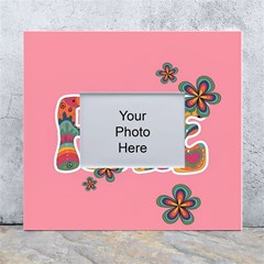 Flower Power Hippie Boho Love Peace Text Pink Pop Art Spirit White Wall Photo Frame 5  X 7  by Grandong