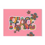 Flower Power Hippie Boho Love Peace Text Pink Pop Art Spirit Crystal Sticker (A4) Front