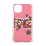 Flower Power Hippie Boho Love Peace Text Pink Pop Art Spirit iPhone 11 Pro 5.8 Inch TPU UV Print Case Front